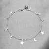 Sterling Silver Fancy Anklet, Moon and Star Design, Polished, Silver Finish, 03.409.0151.10