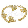 Oro Laminado Charm Bracelet, Gold Filled Style Elephant Design, Diamond Cutting Finish, Golden Finish, 03.63.1789.07