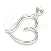 Sterling Silver Fancy Pendant, Heart Design, Polished,, 05.398.0036