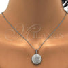 Sterling Silver Earring and Pendant Adult Set, with White Cubic Zirconia, Polished, Rhodium Finish, 10.286.0002