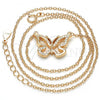 Sterling Silver Pendant Necklace, Butterfly Design, with White Cubic Zirconia, Polished, Rose Gold Finish, 04.336.0046.1.16