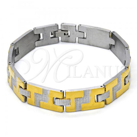 Stainless Steel Solid Bracelet, Polished, Two Tone, 03.114.0244.09