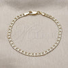 Oro Laminado Basic Bracelet, Gold Filled Style Curb Design, Polished, Golden Finish, 5.222.006.07