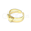 Oro Laminado Toe Ring, Gold Filled Style Butterfly Design, Polished, Golden Finish, 01.233.0023 (One size fits all)