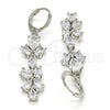 Rhodium Plated Long Earring, Teardrop Design, with White Cubic Zirconia, Polished, Rhodium Finish, 02.217.0013.2