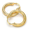 Oro Laminado Small Hoop, Gold Filled Style Hollow Design, Diamond Cutting Finish, Golden Finish, 5.138.009.25