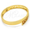 Oro Laminado Individual Bangle, Gold Filled Style Greek Key Design, Polished, Golden Finish, 07.252.0061.04 (08 MM Thickness, Size 4 - 2.25 Diameter)