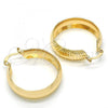 Oro Laminado Medium Hoop, Gold Filled Style Diamond Cutting Finish, Golden Finish, 02.261.0016.30