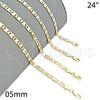 Oro Laminado Basic Necklace, Gold Filled Style Polished, Golden Finish, 04.63.1338.24
