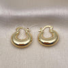 Oro Laminado Small Hoop, Gold Filled Style Hollow Design, Polished, Golden Finish, 02.163.0158.20