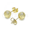 Oro Laminado Stud Earring, Gold Filled Style Matte Finish, Golden Finish, 02.100.0109