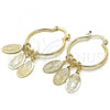 Oro Laminado Small Hoop, Gold Filled Style Guadalupe Design, Polished, Golden Finish, 02.63.2631.25