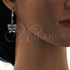 Rhodium Plated Long Earring, Teardrop Design, with White Cubic Zirconia, Polished, Rhodium Finish, 02.205.0050.5