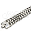 Stainless Steel Basic Bracelet, Curb Design, Polished, Steel Finish, 03.116.0012.08