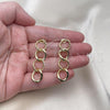 Oro Laminado Long Earring, Gold Filled Style Polished, Golden Finish, 02.213.0652