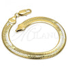 Oro Laminado Basic Bracelet, Gold Filled Style Herringbone Design, Polished, Golden Finish, 5.221.004.1.08