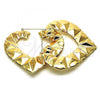 Oro Laminado Extra Large Hoop, Gold Filled Style Heart Design, Polished, Golden Finish, 02.60.0156.75