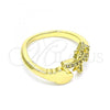 Oro Laminado Multi Stone Ring, Gold Filled Style with White Micro Pave, Polished, Golden Finish, 01.341.0060