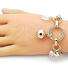 Oro Laminado Charm Bracelet, Gold Filled Style with Aurore Boreale Crystal, Polished, Golden Finish, 03.331.0307.09