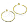 Oro Laminado Medium Hoop, Gold Filled Style with White Crystal, Polished, Golden Finish, 02.379.0055.1.45