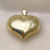 Oro Laminado Fancy Pendant, Gold Filled Style Heart and Hollow Design, Polished, Golden Finish, 05.341.0096