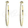 Oro Laminado Stud Earring, Gold Filled Style with White Crystal, Polished, Golden Finish, 02.122.0118.55