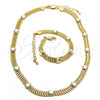 Oro Laminado Necklace and Bracelet, Gold Filled Style with Aurore Boreale Crystal, Polished, Golden Finish, 06.185.0019