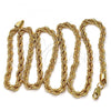 Gold Tone Basic Necklace, Rope Design, Polished, Golden Finish, 04.242.0041.28GT