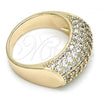 Oro Laminado Multi Stone Ring, Gold Filled Style with White Micro Pave, Polished, Golden Finish, 01.346.0009.09