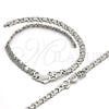Stainless Steel Necklace and Bracelet, Hugs and Kisses and Love Design, Polished, Steel Finish, 06.231.0001.3