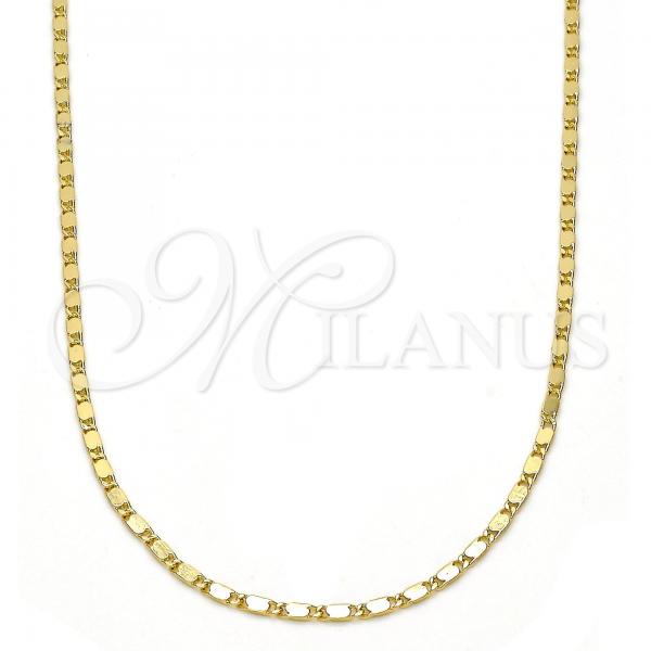 Gold Tone Basic Necklace, Polished, Golden Finish, 04.213.0004.24.GT