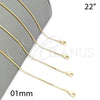 Oro Laminado Basic Necklace, Gold Filled Style Box Design, Polished, Golden Finish, 5.222.040.22