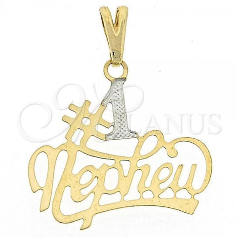 Oro Laminado Fancy Pendant, Gold Filled Style Two Tone, 05.16.0160
