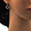 Rhodium Plated Leverback Earring, Heart Design, with Rose Patina Swarovski Crystals, Polished, Rhodium Finish, 02.239.0013.7