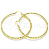 Oro Laminado Large Hoop, Gold Filled Style Diamond Cutting Finish, Golden Finish, 02.213.0150.60