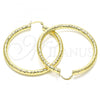 Oro Laminado Large Hoop, Gold Filled Style Hollow Design, Diamond Cutting Finish, Golden Finish, 02.213.0224.60