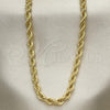 Oro Laminado Basic Necklace, Gold Filled Style Rope Design, Polished, Golden Finish, 5.222.033.30