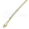Oro Laminado Basic Bracelet, Gold Filled Style Curb Design, Polished, Golden Finish, 04.213.0086.08