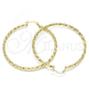 Oro Laminado Large Hoop, Gold Filled Style Diamond Cutting Finish, Golden Finish, 02.213.0255.1.60