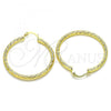 Oro Laminado Medium Hoop, Gold Filled Style Diamond Cutting Finish, Golden Finish, 02.213.0151.40