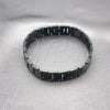 Stainless Steel Solid Bracelet, Greek Key Design, Polished, Black Rhodium Finish, 03.114.0275.2.08