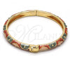 Oro Laminado Individual Bangle, Gold Filled Style Brown Enamel Finish, Golden Finish, 07.246.0003.2.05 (06 MM Thickness, Size 5 - 2.50 Diameter)