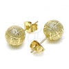 Oro Laminado Stud Earring, Gold Filled Style Matte Finish, Golden Finish, 02.100.0108