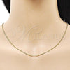 Oro Laminado Basic Necklace, Gold Filled Style Box Design, Polished, Golden Finish, 04.341.0106.18