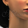 Stainless Steel Stud Earring, Star Design, with Aurore Boreale Crystal, Polished, Golden Finish, 02.271.0016.1