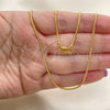 Oro Laminado Basic Necklace, Gold Filled Style Rat Tail Design, Polished, Golden Finish, 04.317.0001.18