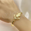 Oro Laminado Individual Bangle, Gold Filled Style Eagle and Anchor Design, Polished, Golden Finish, 07.192.0032.04 (05 MM Thickness, Size 4 - 2.25 Diameter)