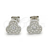 Sterling Silver Stud Earring, with White Cubic Zirconia, Polished, Rhodium Finish, 02.186.0149.1