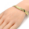 Oro Laminado Basic Bracelet, Gold Filled Style Herringbone Design, Polished, Golden Finish, 5.221.004.1.09