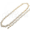Oro Laminado Necklace and Bracelet, Gold Filled Style Heart Design, with White Cubic Zirconia, Polished, Golden Finish, 06.284.0010